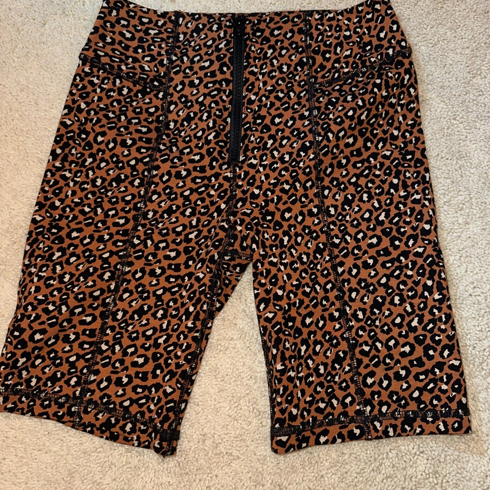 Free People Leopard Print Bike Shorts